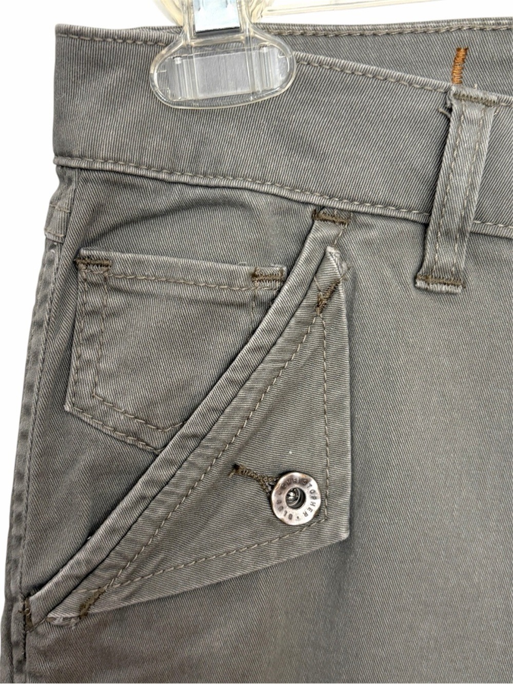 NWT Christopher Blue ZENN Cargo Cropped Pants Size 10 Green Mid Rise RIC Stretch - Picture 5 of 10